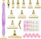 22PCS DIY Diamond Art Pen Set – Purple Pen with 12 Tips & 9 Dotting Clay Tools